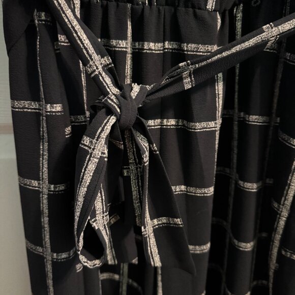 APT. 9 Black White Windowpane Sleeveless Wide-Leg Jumpsuit XL - Picture 5 of 9